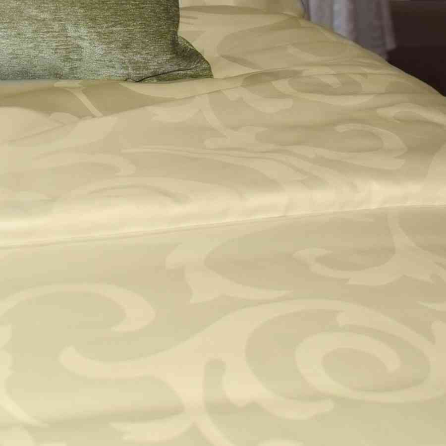 Lenjerie de pat  Matrimonial Satin 100% Bumbac, Jaquard Vanilla
