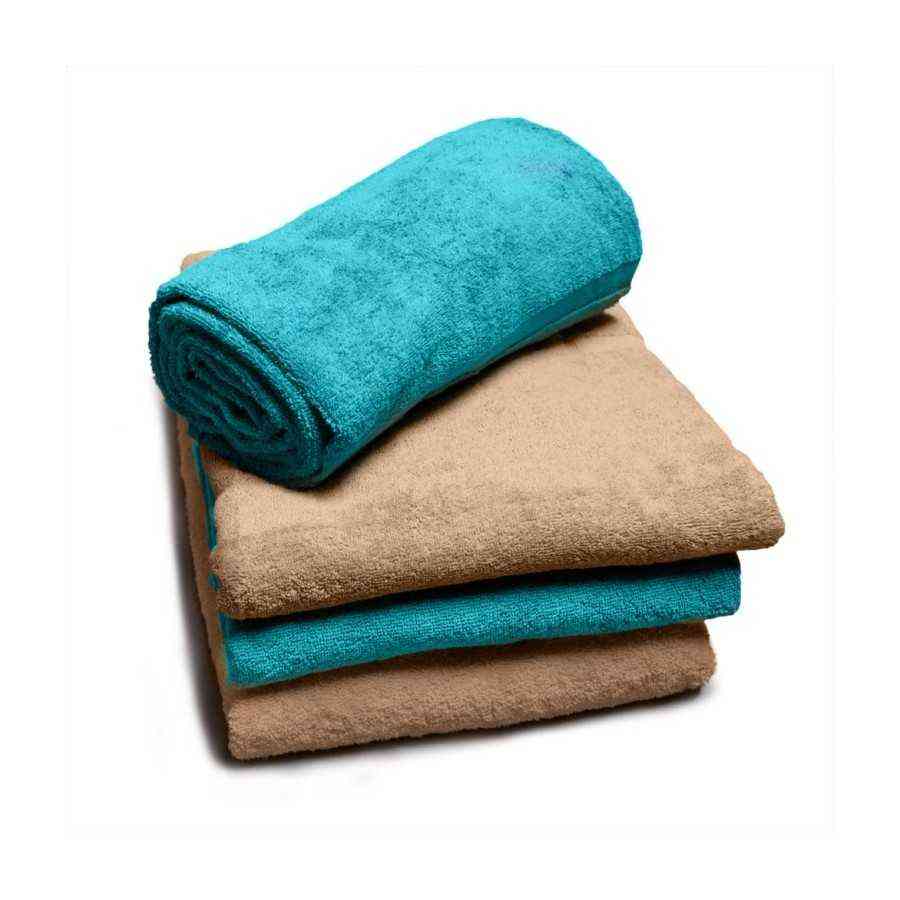 Prosop piscina 100% bumbac model Plain Camel 80x200cm